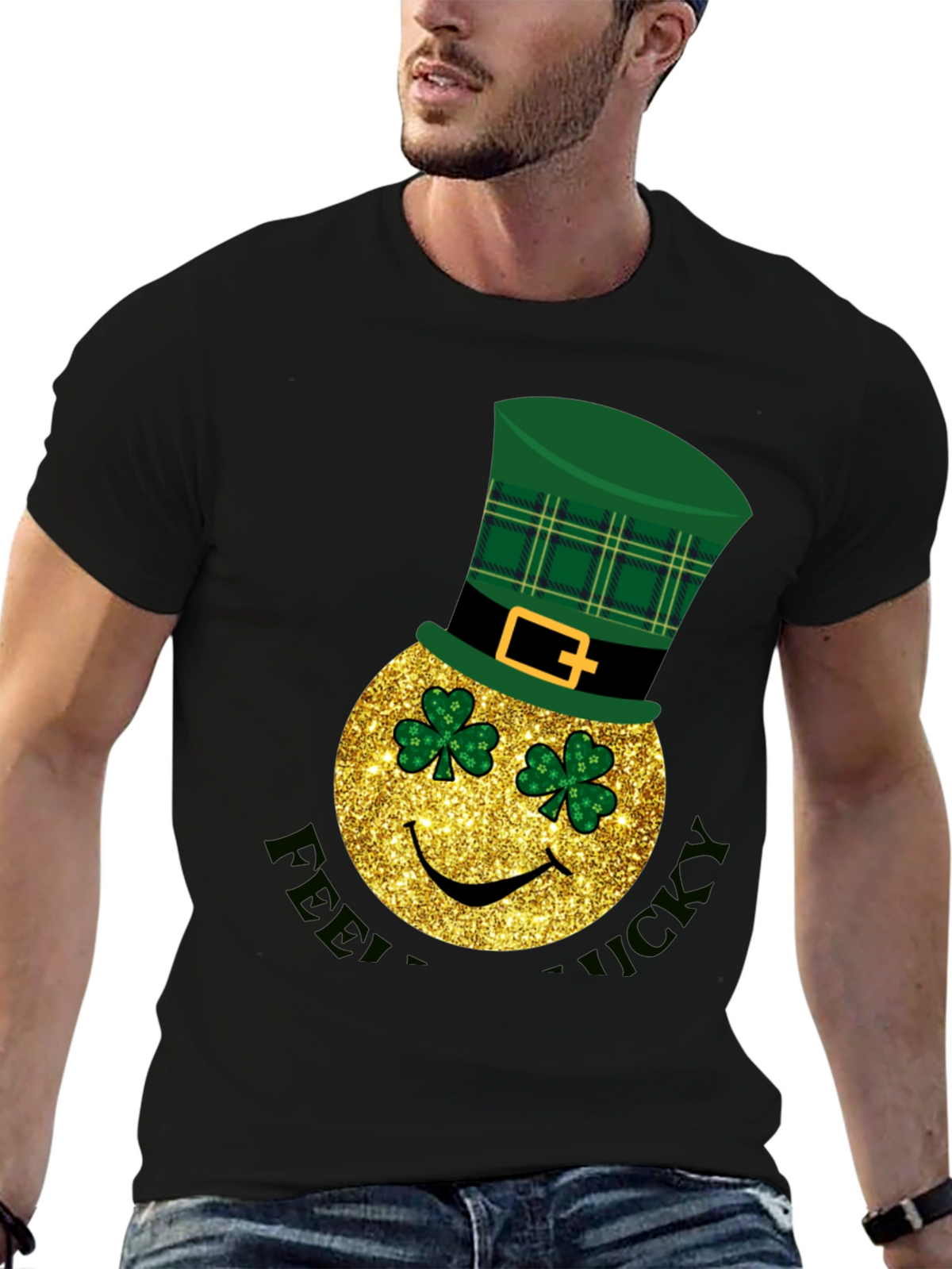 Lucky St. Patricks Day Smiley Face T-Shirt