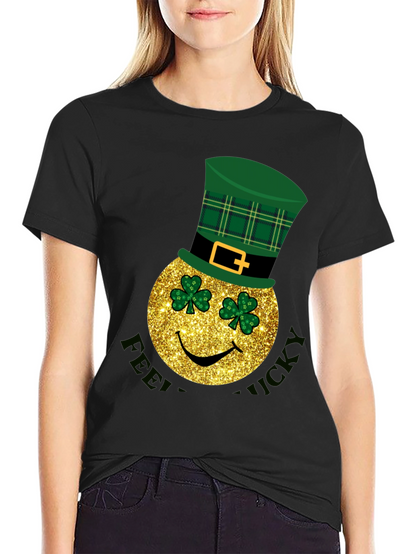 Lucky St. Patricks Day Smiley Face T-Shirt