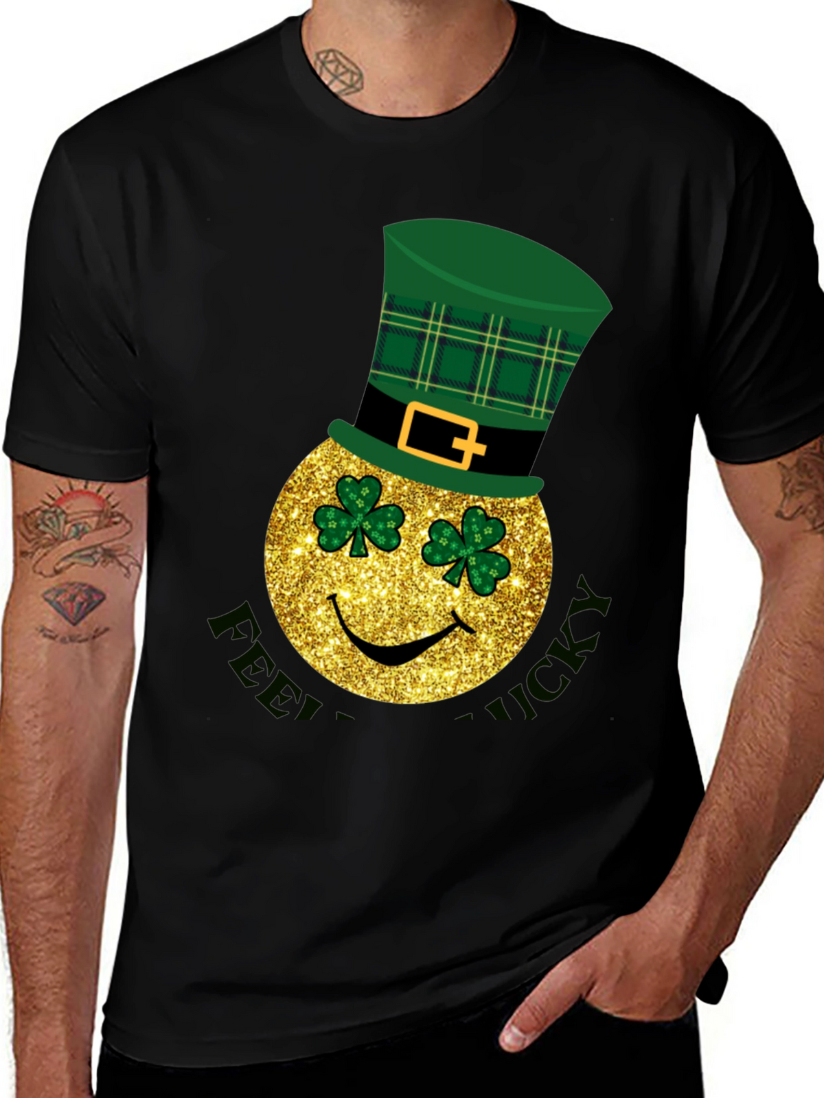Lucky St. Patricks Day Smiley Face T-Shirt