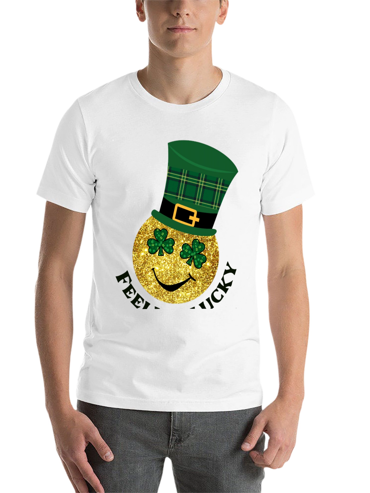 Lucky St. Patricks Day Smiley Face T-Shirt