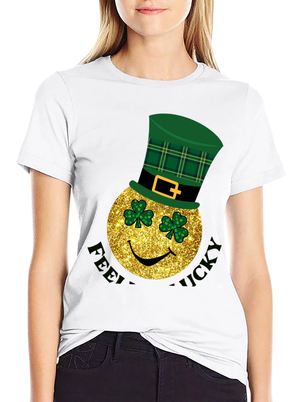 Lucky St. Patricks Day Smiley Face T-Shirt
