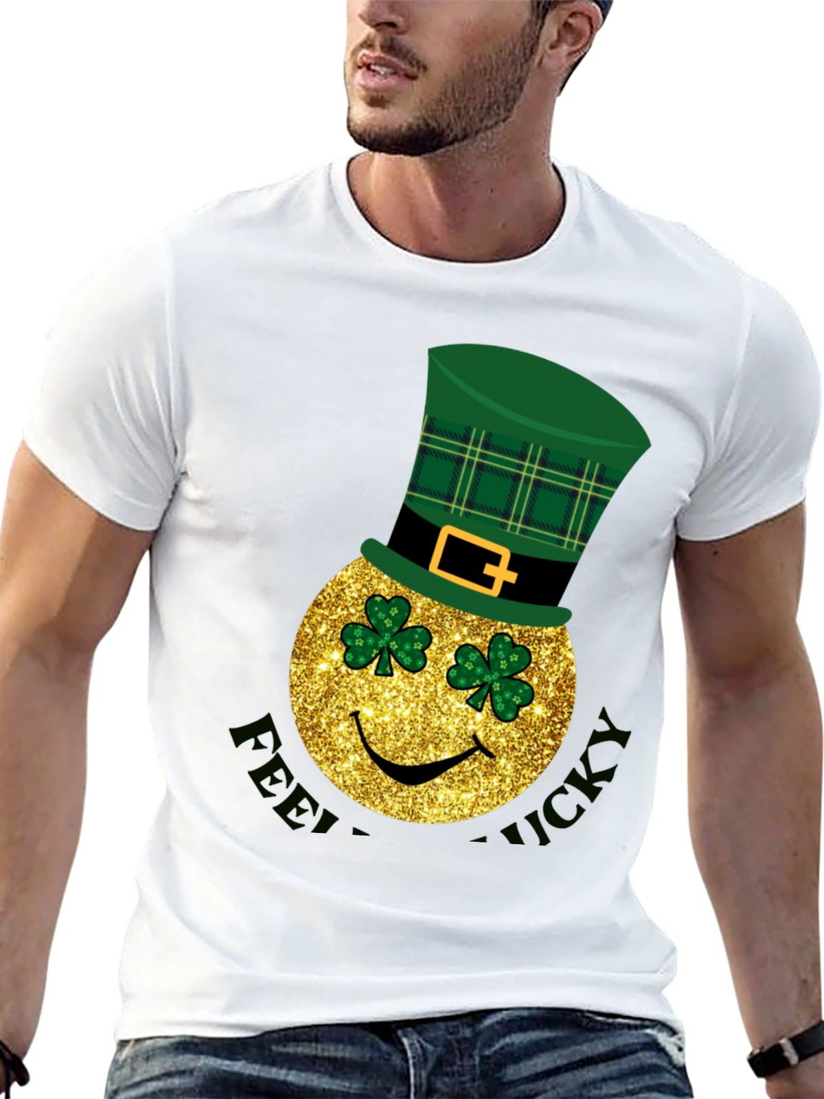 Lucky St. Patricks Day Smiley Face T-Shirt