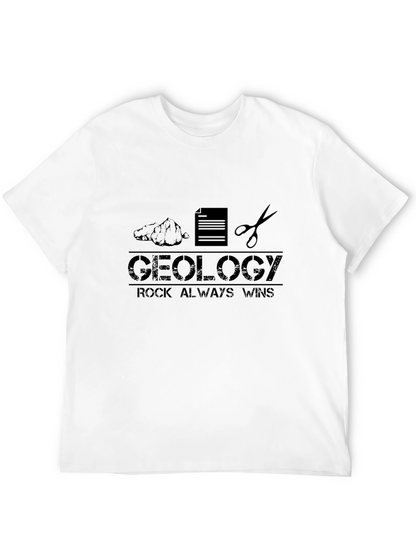 Geology Rock Always Wins Black T-Shirt