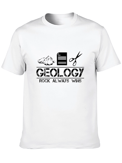 Geology Rock Always Wins Black T-Shirt