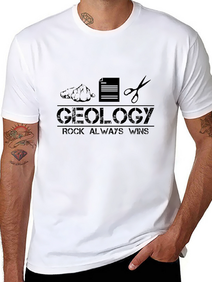 Geology Rock Always Wins Black T-Shirt