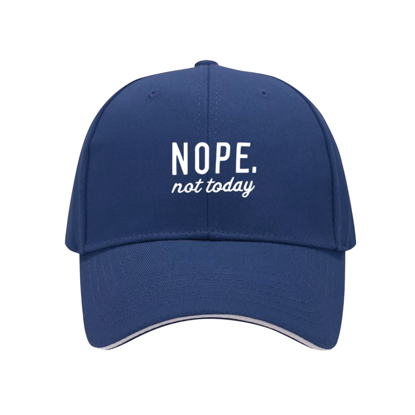 Nope Not Today Sarcastic Navy Sandwich Baseball Cap, Chill Lazy Vibe Casual Sun Hat