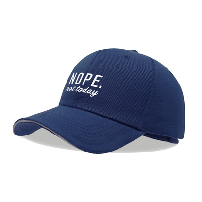 Nope Not Today Sarcastic Navy Sandwich Baseball Cap, Chill Lazy Vibe Casual Sun Hat