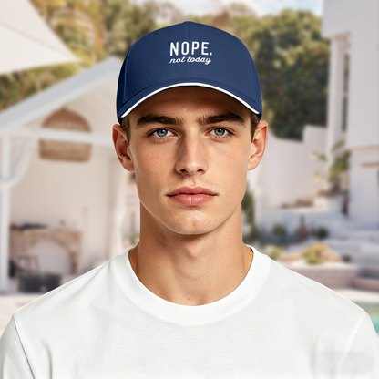 Nope Not Today Sarcastic Navy Sandwich Baseball Cap, Chill Lazy Vibe Casual Sun Hat