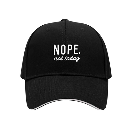 Nope Not Today Sarcastic Navy Sandwich Baseball Cap, Chill Lazy Vibe Casual Sun Hat