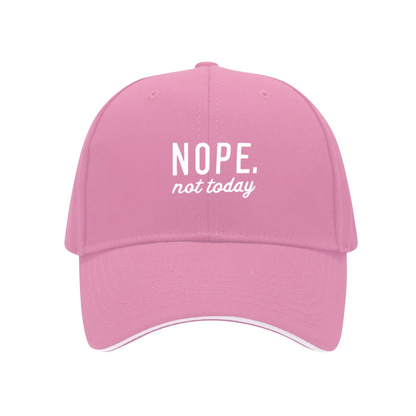 Nope Not Today Sarcastic Navy Sandwich Baseball Cap, Chill Lazy Vibe Casual Sun Hat