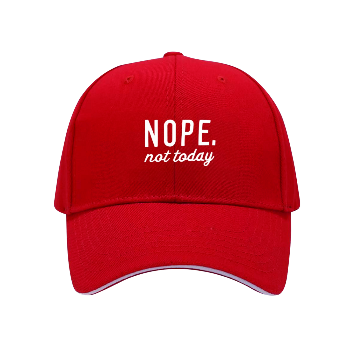 Nope Not Today Sarcastic Navy Sandwich Baseball Cap, Chill Lazy Vibe Casual Sun Hat