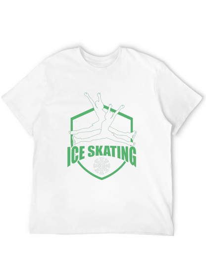 Ice Skating Graphic Tee - Black Cotton T-Shirt