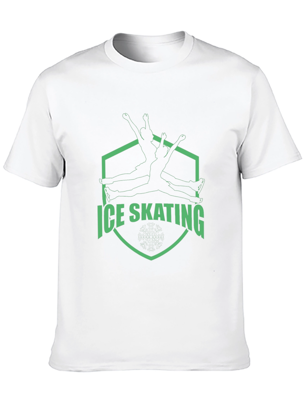 Ice Skating Graphic Tee - Black Cotton T-Shirt