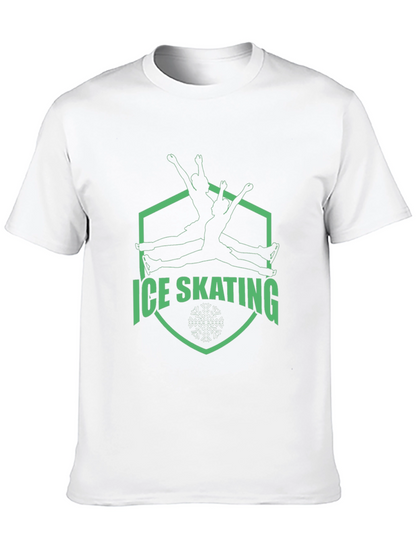 Ice Skating Graphic Tee - Black Cotton T-Shirt