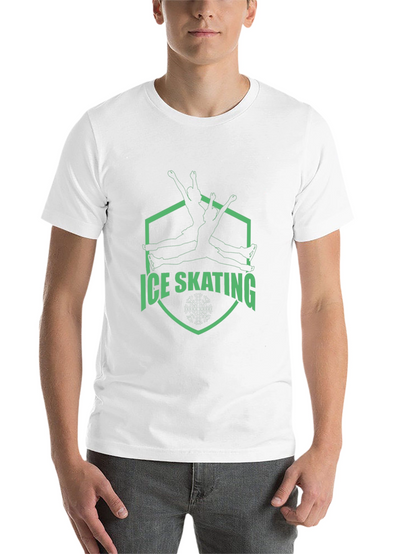 Ice Skating Graphic Tee - Black Cotton T-Shirt
