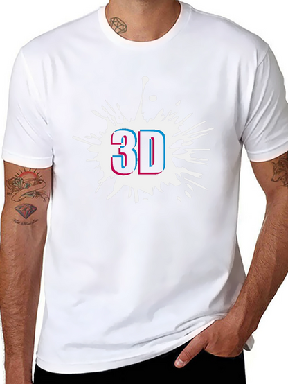 Modern 3D Graphic Black T-Shirt