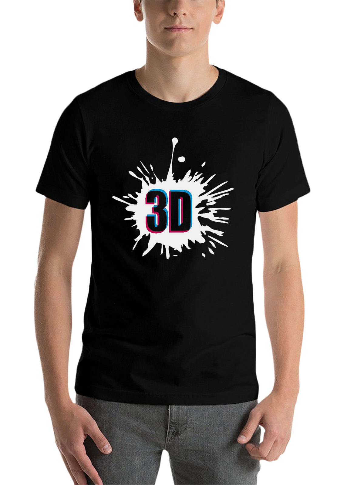 Modern 3D Graphic Black T-Shirt