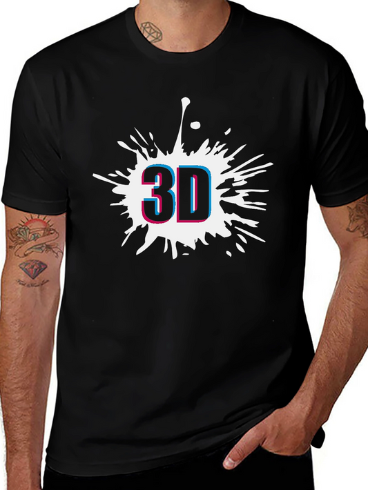Modern 3D Graphic Black T-Shirt