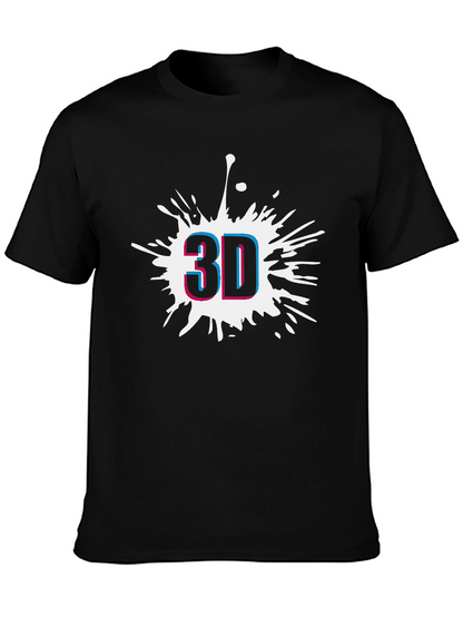Modern 3D Graphic Black T-Shirt