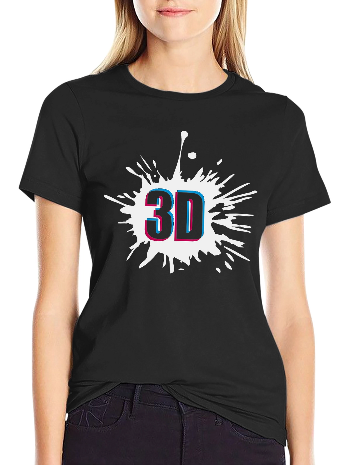Modern 3D Graphic Black T-Shirt