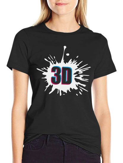 Modern 3D Graphic Black T-Shirt