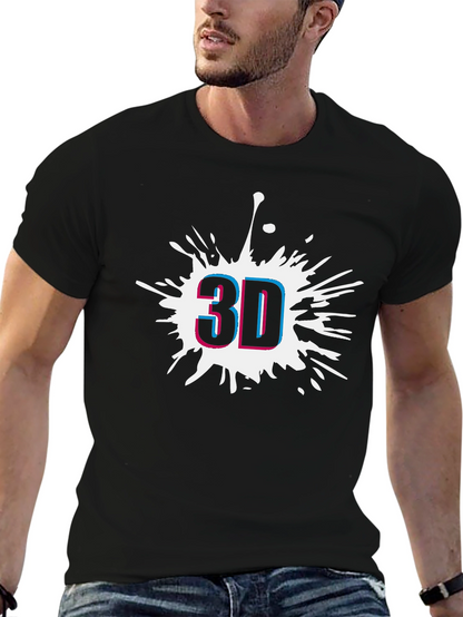 Modern 3D Graphic Black T-Shirt
