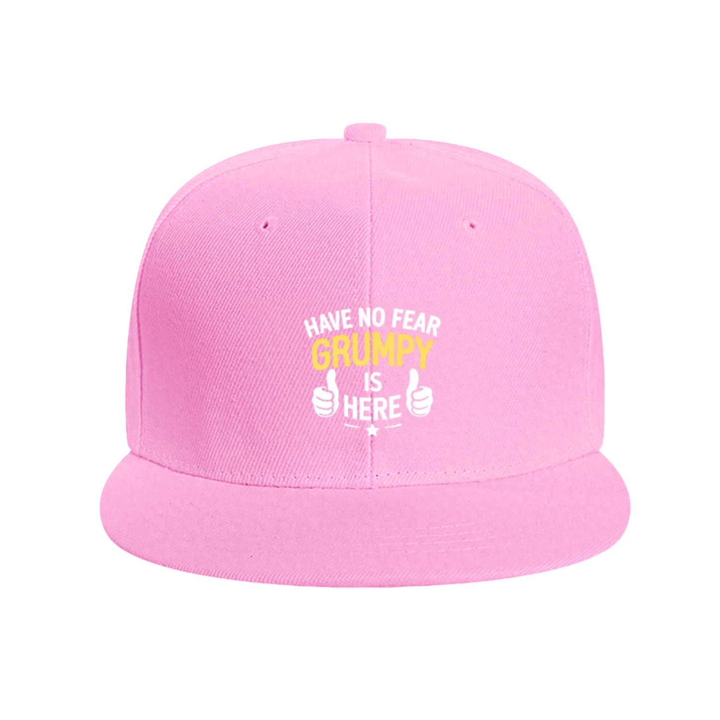 Funny Have No Fear Grumpy Is Here Black Flat Brim Cap