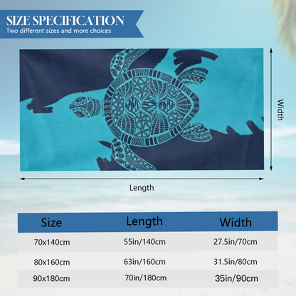 Boho Tribal Sea Turtle Print Beach Towel, Ultra Soft Skin?Friendly, Super Water Absorbent & Quick Dry, Multiple Sizes Available for Beach Pool Swimming Summer Vacation