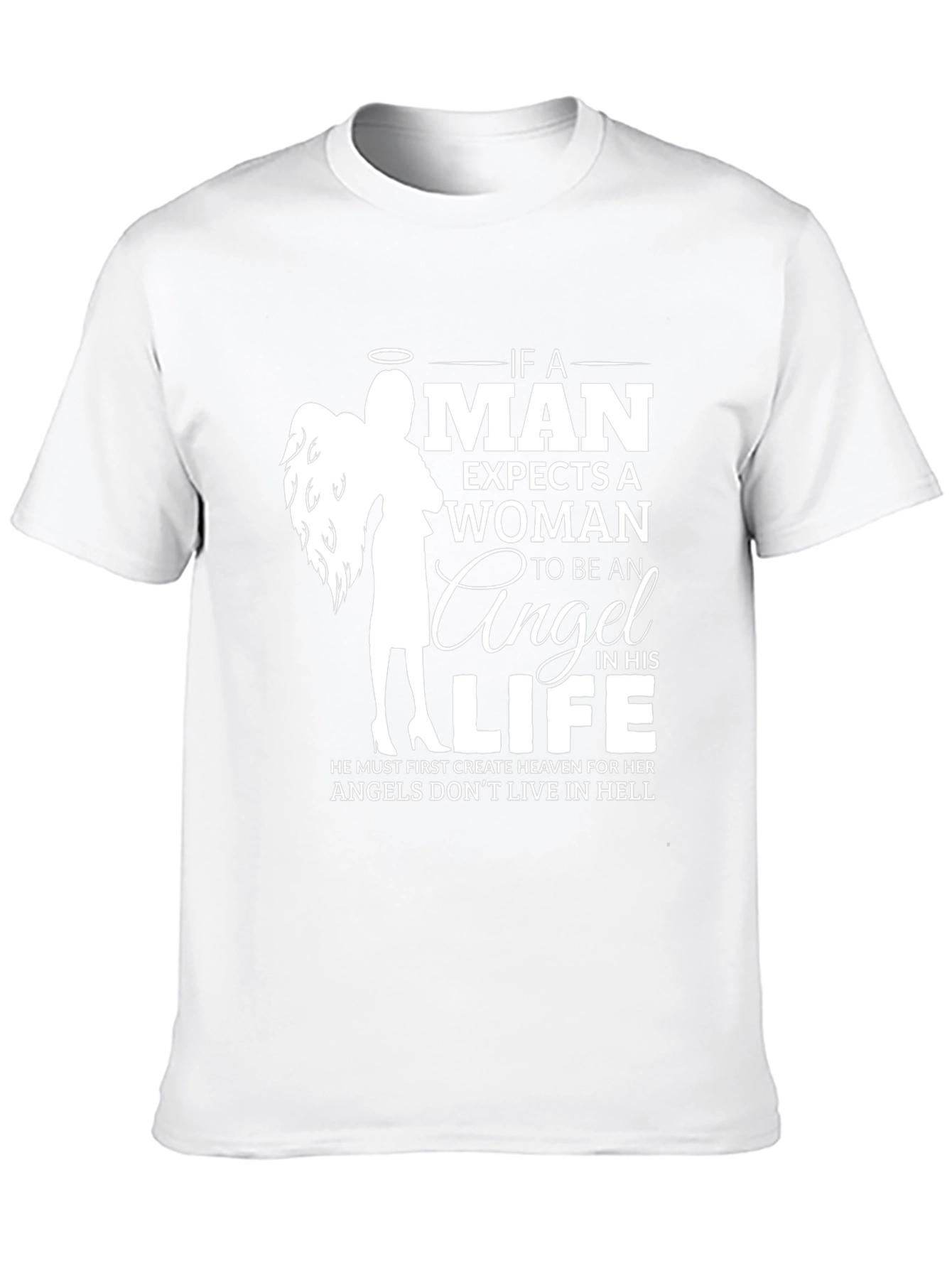 Angel Woman Graphic T-Shirt - Mens Black Tee