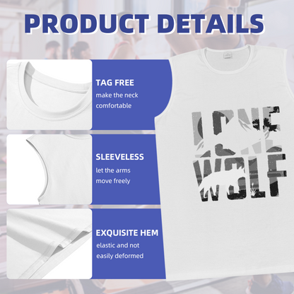 Lone Wolf Distressed Camo Mountain Wild Mens Muscle Tank