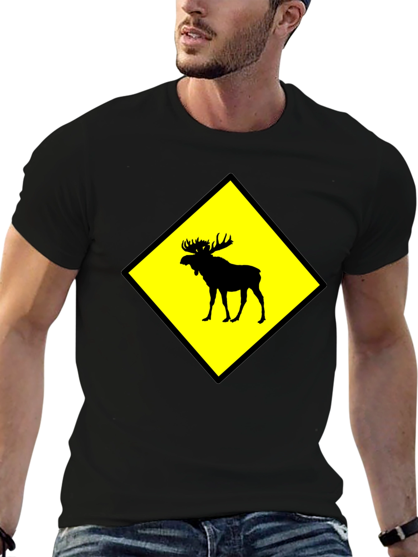 Moose Crossing Graphic T-Shirt