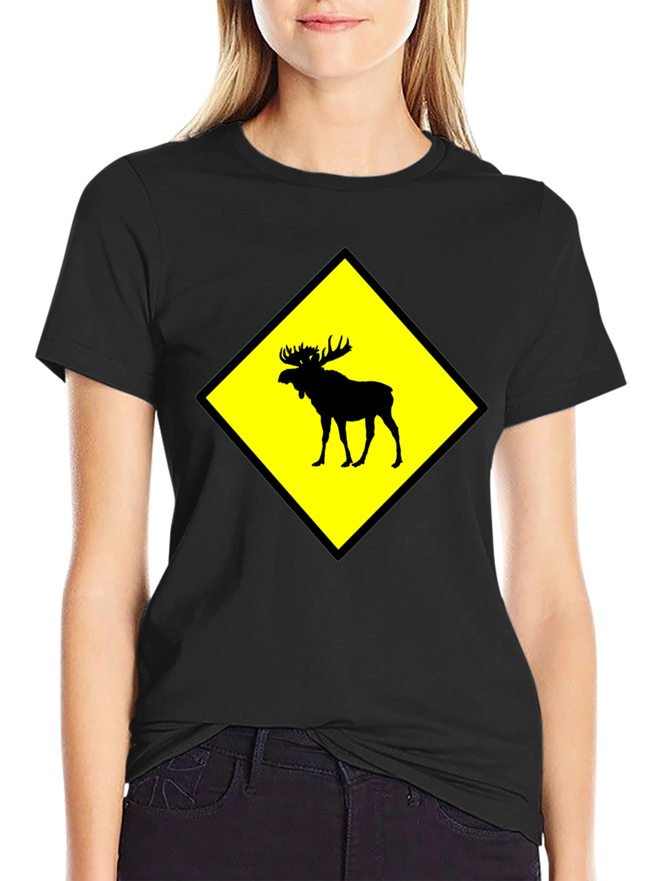 Moose Crossing Graphic T-Shirt