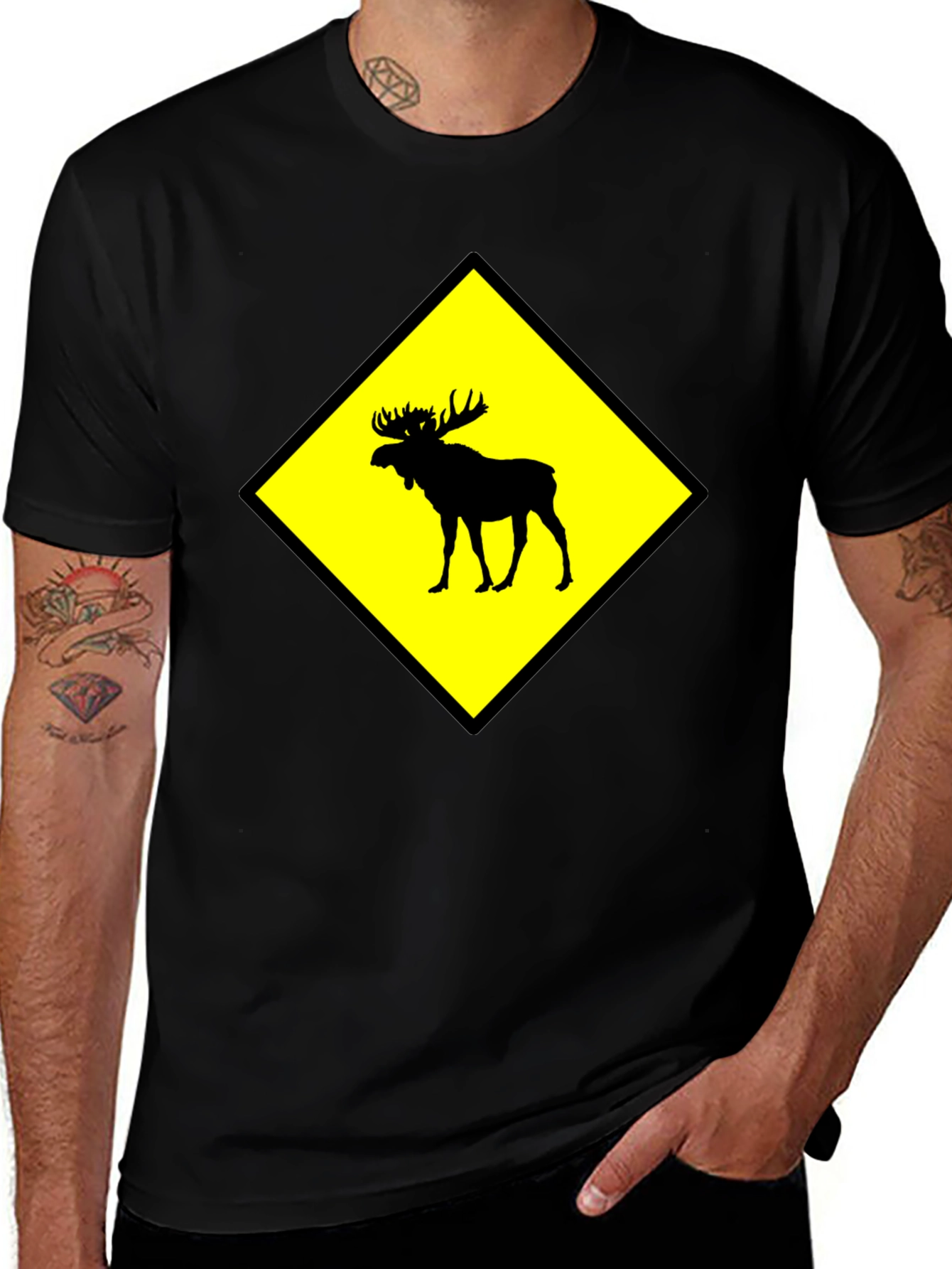 Moose Crossing Graphic T-Shirt