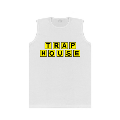Trap House Yellow Block Letter Hip Hop Tank Shirt