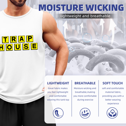 Trap House Yellow Block Letter Hip Hop Tank Shirt