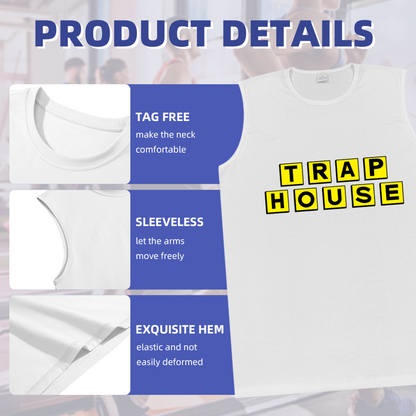 Trap House Yellow Block Letter Hip Hop Tank Shirt