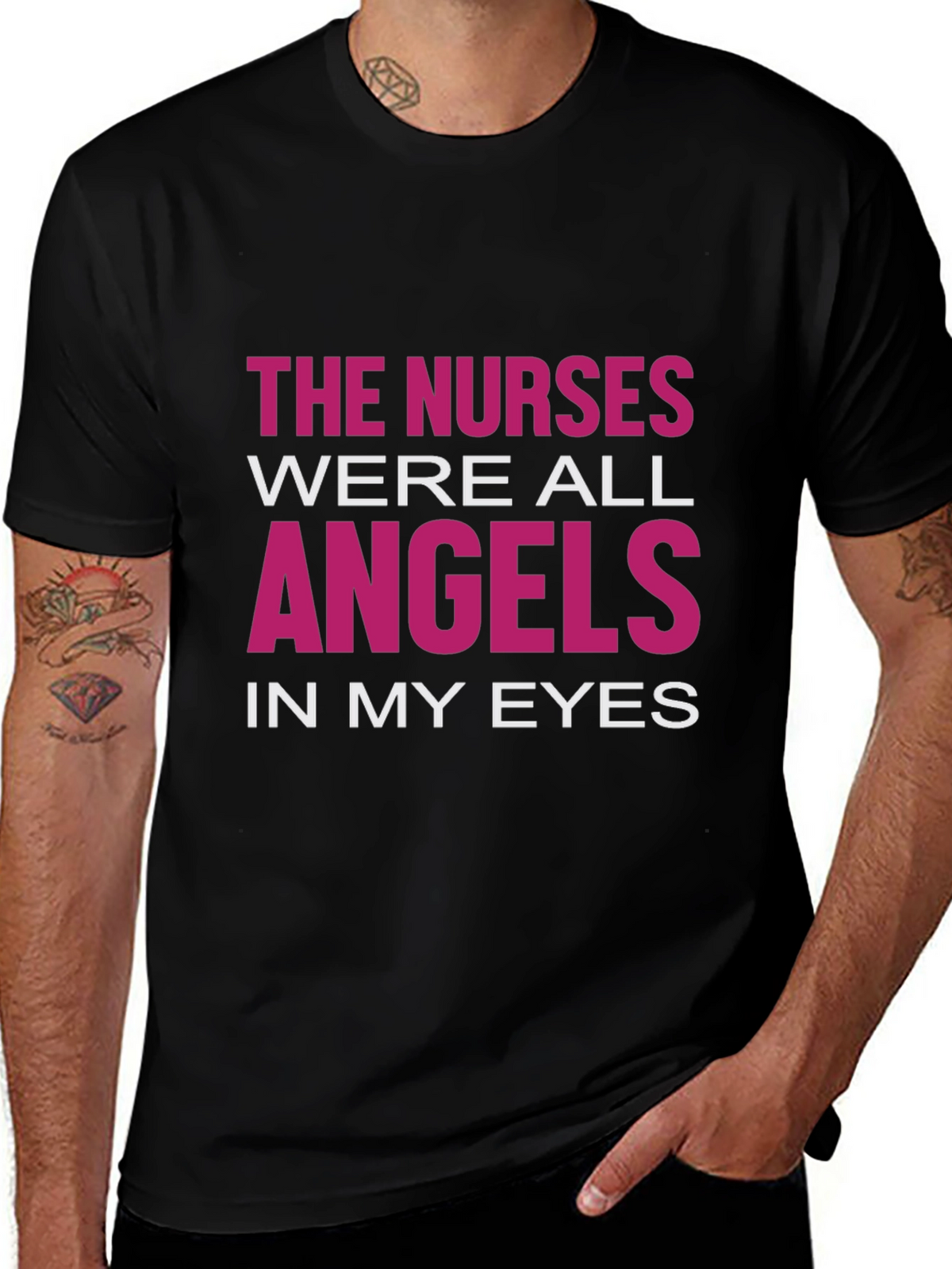 Nurses Are Angels T-Shirt - Black