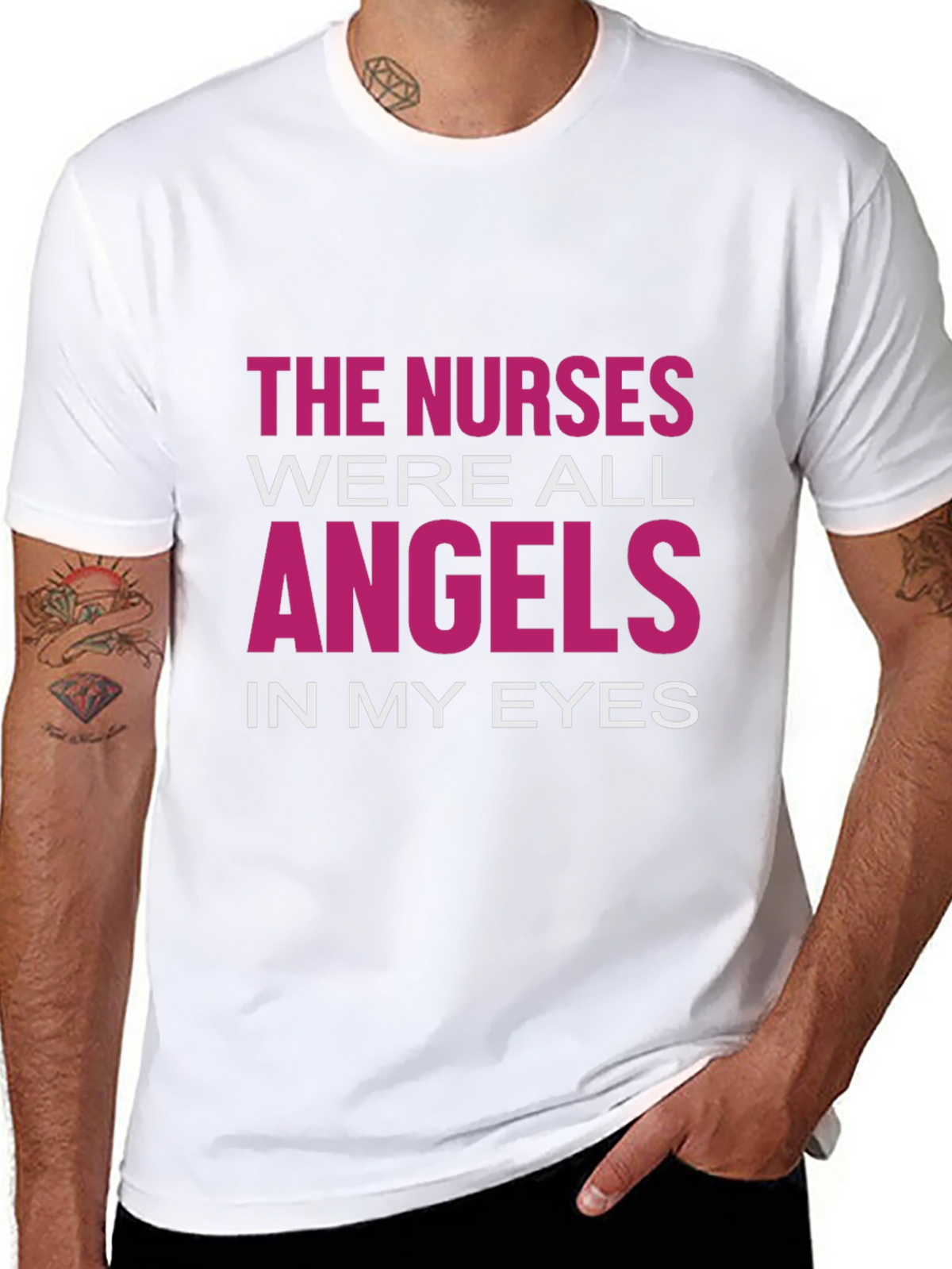Nurses Are Angels T-Shirt - Black