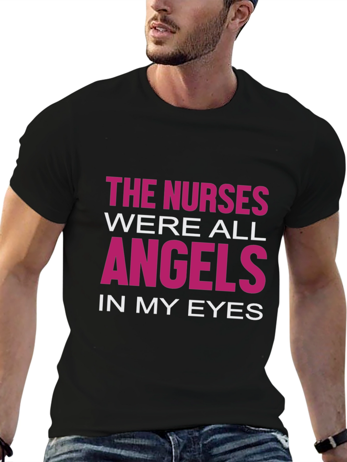 Nurses Are Angels T-Shirt - Black