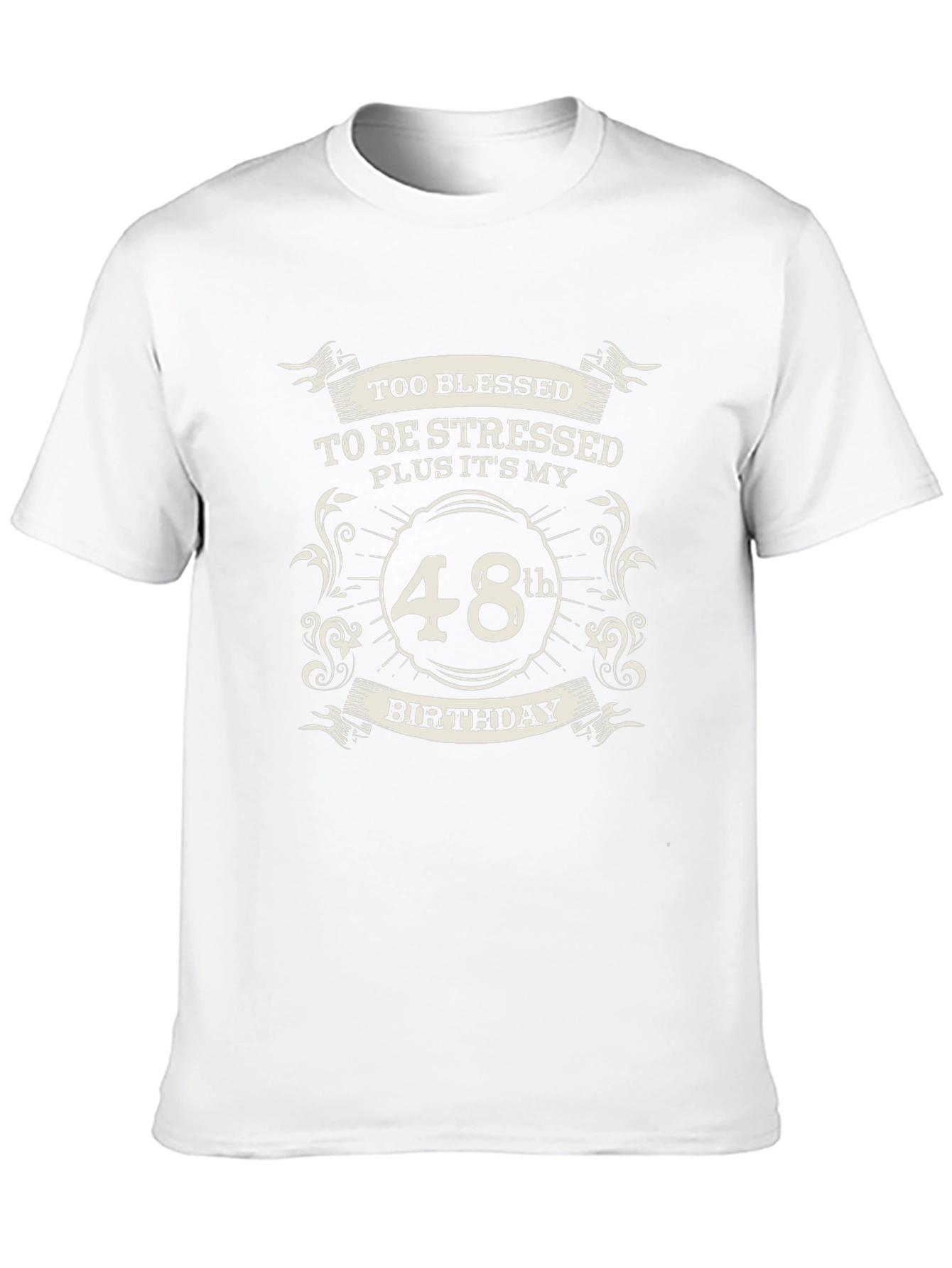 48th Birthday Blessed T-Shirt - Black