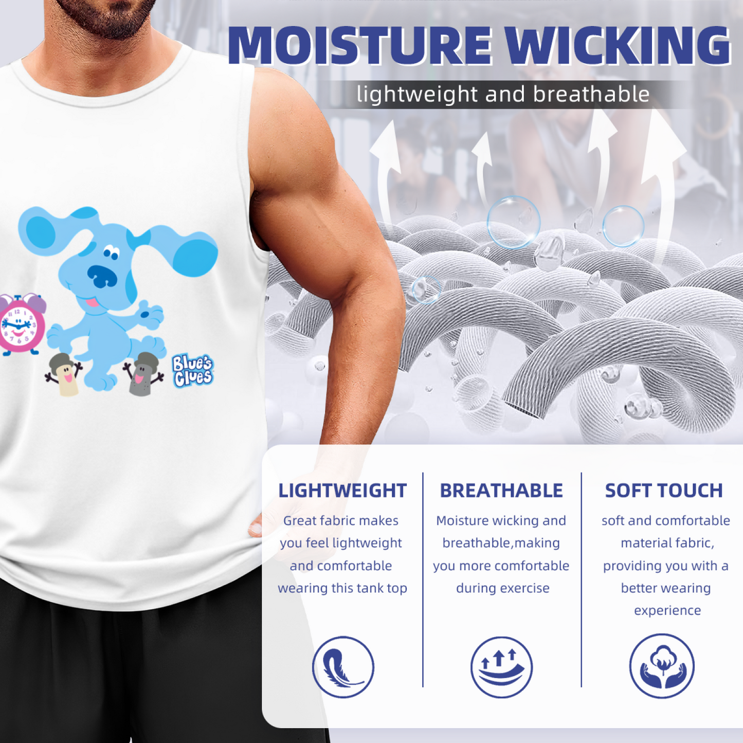 Blue¡¯s Clues Cartoon Nostalgic Kids Show Print Tank