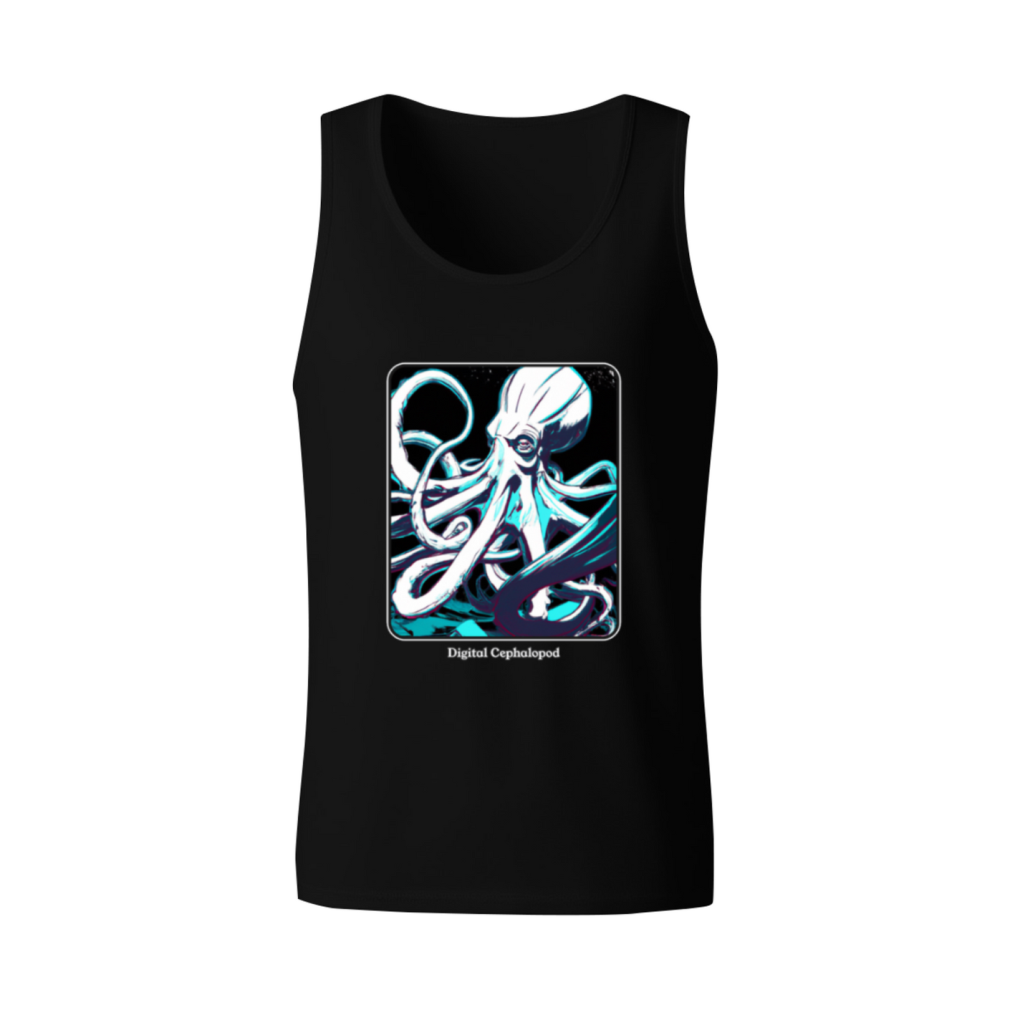 Cyberpunk Digital Cephalopod Octopus Art Graphic Tank Top