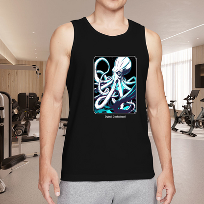 Cyberpunk Digital Cephalopod Octopus Art Graphic Tank Top