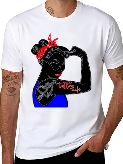 Tattoo Life Graphic T-Shirt - Strong Woman Design