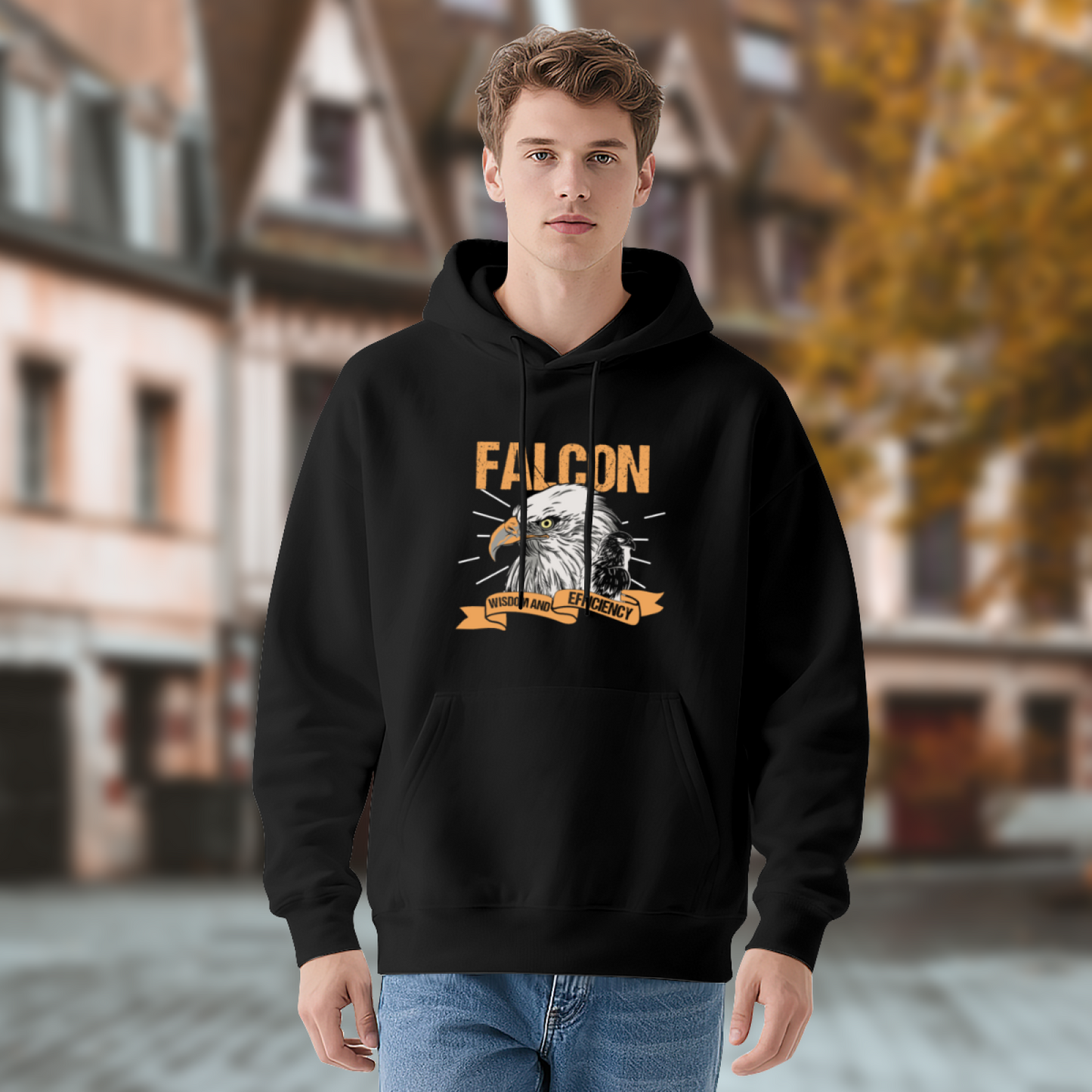 Falcon Eagle Wisdom And Efficiency Vintage Hoodie, Men¡¯s Cool Comfort Street Pullover