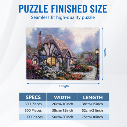 Dreamy English Country Cottage Surrounded By Blooming Garden Puzzle | 300/500/1000 Pieces