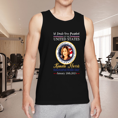Kamala Harris 1st Female VP Inauguration Historical Print Men Tank Top