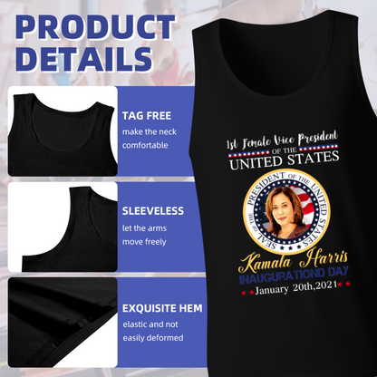 Kamala Harris 1st Female VP Inauguration Historical Print Men Tank Top