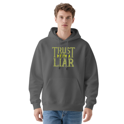 Distressed Trust Me I¡¯m A Liar Text Hoodie, Comfort Loose Fit