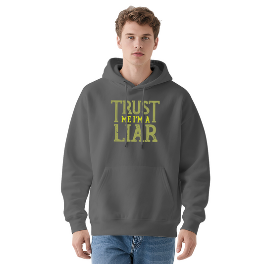 Distressed Trust Me I¡¯m A Liar Text Hoodie, Comfort Loose Fit